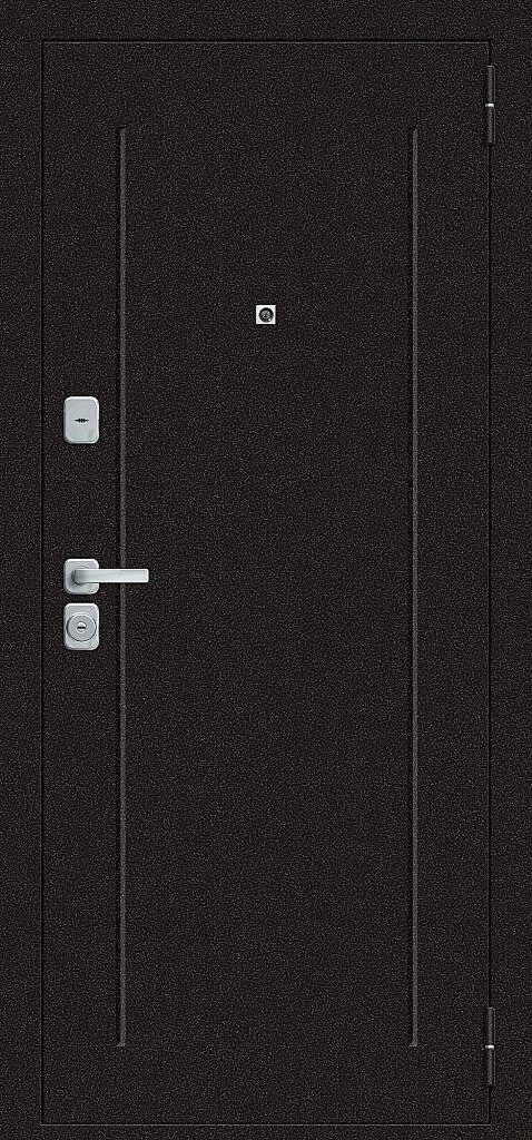 Входная дверь Любо Мини/BChrome Антик Медный/Cappuccino Melinga BR6221 внешняя сторона