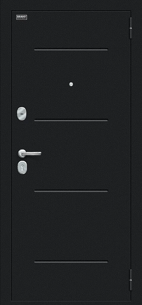 Входная дверь Лайн Букле черное/Snow Melinga BR5301 внешняя сторона