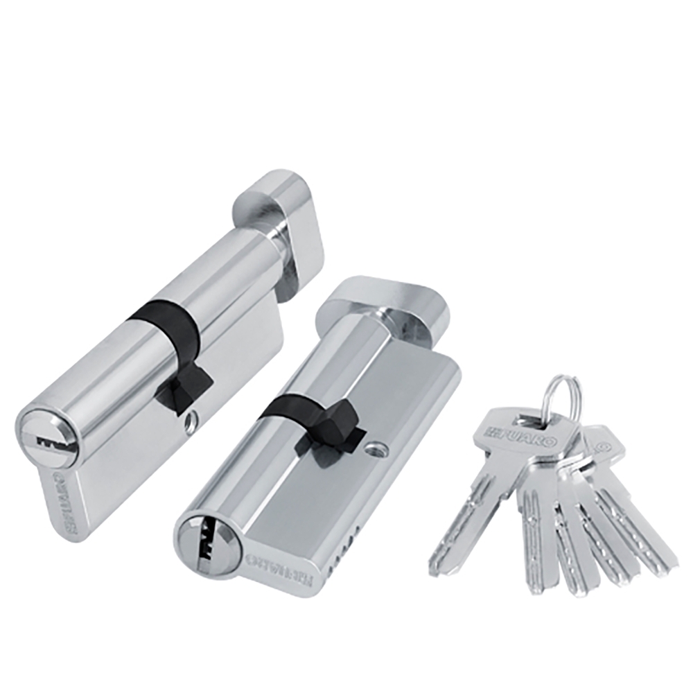 Фото Цилиндровый механизм (200 ZM/90) 2000ZMKnob90(35+10+45) CP хром 5Key с вертушкой